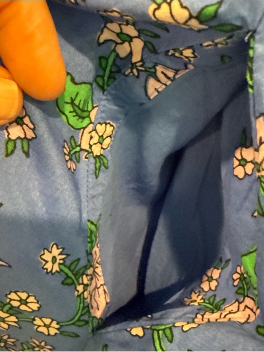 J. Crew Coastline Blue Floral Ruffle-Neck Casual Dress Sz 10 100% Cotton - Picture 7 of 8